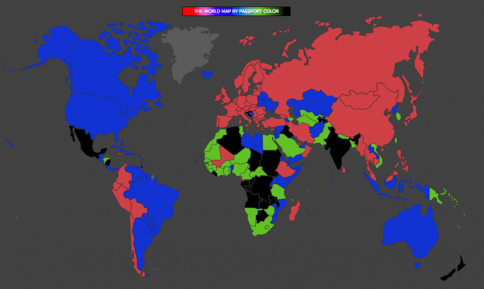 карта мира по цвету паспорта